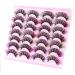 False Eyelashes 14 Pairs Fake Eyelashes 3D Colorful Eye Lashes Reusable Easy to Wear and Remove Handmade Dramatic Fluffy Strip Lashes for Party Cosplay Costumes Festival Decoration#6 Eyelashes#45