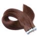 Tape In Hair Extensions #4 Chocolate Brown - 40cm Remy Human Hair - 100% Real Hair with Adhesive Tape - Novon Hair Extensions - Buy Online on GoSupps.com