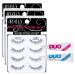 Ardell Multipack Lashes Demi Wispies - 12 pairs & duo eyelash glue Dark & Clear 5 Count