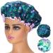 G2PLUS 2PCS Large Shower Cap for Long Hair 32CM Green Hair Caps for Girls and Women Reusable Elastic Bath Caps for Girls Spa Home Use