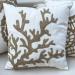 DECOPOW Embroidered Nautical Decor Pillow Cover | 18 Square Canvas Pillow | Wheat-Coral Design - Buy Online on GoSupps.com