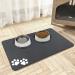 Mavicen Pet Feeding Bowls Mat 30 * 50cm Super Absorbent Dog Muddy Paws Mat Anti Slip Rubber Backng Pet Eating Mat Easy Clean Washable Feeding Mats for Dogs Cats Small Animals (Dark Gray) Dark Grey1-Paw Pattern 30*50cm