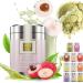 Tea Uniqo - Litchi Matcha powder - Ideal for the bubbletea ice cream or smoothies - Matcha latte powder with lyche taste without artificial dyes in noble can lychee Matcha