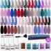 REDNEE 39pcs Solid Dipping Powder System, with Essential Liquids Accessory Tools Dip Powder Nail Kit Starter Easy Application for Nail Art Manicure Salon Home DIY Gift Set RE18 Party Queen Collection