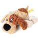 Iokheira dog toys cuddly toy dog squeaky dog toys with wrinkle paper filled dog toys for large medium and small dogs - yellow -brown dog dog