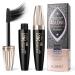 Mascara Black Volume and Length, Waterproof Mascara Smudge-Proof 4D Silk Fiber, Thickening Lengthening Mascaras No Clumping Lasting All Day(Black)