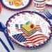 Patriotic Tableware Set - 4th of July Tableware Set | Patriotic Paper Plates | Patriotic Supplies Paper Plates Napkins Cups for Independence Day - Buy Online on GoSupps.com
