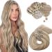 Moresoo microring real hair Extensions brown with blond 1g cold fusion micro ring hair recovery real hair remy 45cm #9a/60 blonde extensions real hair microrings thick hair 50g 45 cm 1.Microring #p9a/60
