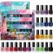 Beauty4Britain Nail Polish Varnish Set 48 Modern Colours + 2 Nail Art Sticker Sets + 2 Display Boxes - Buy Online on GoSupps.com