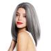 WIG ME UP 1960 Shoulder Length Straight Wig for Women - Grey Streaked Middle Parting - Buy Online on GoSupps.com