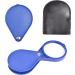 Reading Magnifying Glasses Folding Pocket Magnifying Glass for Reading with Rotating Protective Leath for New Paper Map Appreciating Antiques (Blue) (Blue)