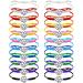 Jadive 20 Pieces Soccer Bracelets Adjustable Soccer Charm Bracelet Silver Soccer Braided Rope Bracelet Christmas Gifts for Girl Teens Most Sport Team Players Mixed Colors
