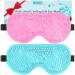 BeeVines Cooling Eye Mask 2 Pack Gel Cold Eye Mask for Puffy Eyes Eye Mask for Dark Circles Dry Eyes Cold & Warm Sleep Compress for Post Surgery Puffiness Allergies Sinuses (Blue & Pink) 01 Blue & Pink