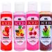 Hot Flowers Body Massage Oil Edible Iced Gel Set Flavored Oils for Couples Pleasure Water Base Sex Lube Intimacy Refreshing Sweet Aphrodisiac Flavors Women and Men Gift Set with Four Flavors