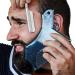 Beard Shaping Tool with Comb - Men's Beard Guide Shaper and Trimmer Template in Clear Blue - Symmetric Curve Outliner Stencil for Jaw, Cheek, and Neck Lineup - Buy Online on GoSupps.com