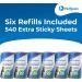 PetLovers Lint Roller Refills - 540 Sheets Extra Sticky for Pet Hair Removal - 6 Pack - Buy Online on GoSupps.com