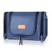 MIRASON Hanging Toiletry Bag for Men PVC Leather Dopp Kit Waterproof Travel Organizer with Sturdy Metal Hook and Handle for Bathroom Shower Cosmetics Camping Brushes Shaving (Blue)