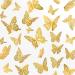 144Pcs 3D Butterfly Wall Decor, Gold Butterfly Decorations 6 Styles 3 Sizes, Butterfly Party Decorations, Birthday Cake Decorations, Removable Butterfly Wall Stickers for Kids Girls Bedroom, Wedding 144pcs Gold