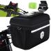 8L handlebar pockets bicycle with handlebar adapter for bicycle and ebike bicycle bag handlebar waterproof bicycle basket front bike packing accessories with cell phone holder touchscreen and removable shoulder strap