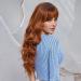 EMMOR Ombre Reddish Brown Long Curly Wig with Bangs | Heat Resistant Synthetic for Women - Buy Online on GoSupps.com