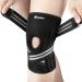 CAMBIVO Knee Brace for Women & Men Knee Brace with Side Stabilizers for Knee Pain Relief Adjustable Compression Knee Support for Gym Running Working Out (Medium Gray Medium Black