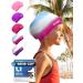 Kidverse bathing cap girl long hair 6-9 years-bathing cap children girls with anti-slip-noppy bathing hood children-UV protection swimming cap children tear-resistant & waterproof l pink-white-blue