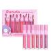 6PCs / Set Donut glitter lip gloss shiny diamond liquid lipstick high-colored metallic waterproof moisturizing lighten lip spots color tones cosmetic make-up