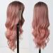 Allbell Long Wavy Pink Wigs with Bangs - Dirty Pink Synthetic Heat-Resistant Wigs for Women | Cosplay & Daily Use Hair Replacement - Buy Online on GoSupps.com