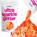 Hemway Premium Ultra Sparkle Glitter Multi Purpose Metallic Flake For Arts Crafts Nails Cosmetics Resin Festival Face Hair - Fluorescent Peach - Super Chunky (1/8 "0.125" 3mm) 100g / 3.5oz Fluorescent Peach Super Chunky - 100g