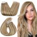 UGEAT Microring Extensions Real Hair Light Brown Hair Extension Microring Real Hair Microring Extensions Real Hair Gold Brown Highlight Bleach Blond Micro Extensions 50cm 50 cm 1.Microring #10/613