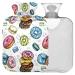 Naanle vintage donut hot water bottle with reference transparent hot water bottle 2l large hot hot water bottle for bed handfoot warmer pain relief heat and cold therapy