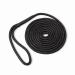 ACY Marine- Double Braided Nylon Dock Line - Boat Rope - Marine and Pontoon Accessories - Braided, Reinforced Boat Ropes and Ties for Docking - Stretch Resistant with 12 Spliced Loop for Mooring Black 3/8-Inch x 15-Feet