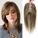 Hair Topper for Women Human Hair Topper 10 Inch Hair Toppers for Thinning Hair Women Real Hair Wiglets Hairpieces for Thinning Hair Hair Loss 4/27# (Medium Brown with Warm Highlights)