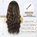 Bogsea Long Wavy Brown Wig with Bangs - 26 Inch Heat Resistant Synthetic Fiber for Women - Buy Online on GoSupps.com