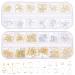 2 Boxes Nail Art Accessories Hollow Nail Art Studs Manicure Sequins Gold Nail Charms Rhinestone Stickers Nail Art Decoration Exquisite Manicure Decors Gem 3d Zinc Alloy Metal