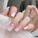 MENILITHS French Pink Lace Long False Nails Sticker False Nails Acrylic Fake Nails Full Cover Nails Tips Artificial Finger Manicure for Women and Girls - Buy Online on GoSupps.com