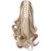 Long Claw Ponytail Hair Extension - 12 Synthetic Straight Curly Hairpiece - Sandy Blonde & Bleach Blonde - Buy Online on GoSupps.com