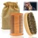 Beard Brush 3pcs Mens Beard Brush with Sack Travel Pouch Boar Bristle Beard Brush Superior Grooming Beard Brush and Comb for Men Beard Brush Kit