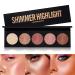 Highlighter Powder Palette, Makeup Palette Facial Bronzers Illuminator Palette Highlighter Baked Waterproof Long Lasting Brilliant Lighten Skin Color Face (Highlighter Powder) 1 Count (Pack of 1) Highlighter Powder
