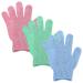 Sibba 3 pieces peeling glove peeling glove made of nylon for body shower exfoliating gloves bathing sponge body scrub sauna shoe massage body peeling bathing accessories blue green pink