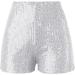 Duohropke Women's Metallic Hot Pants - High Waist Sequin Glitter Shorts for Dance Disco Carnival - Buy Online on GoSupps.com