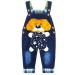 KIDSCOOL SPACE Baby Denim Overalls 3D Cute Cartoon Knitted Jean Dungarees 2-3 Years Blue-6032
