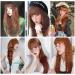 HAIRCUBE Long Auburn Layered Curly Wig with Bangs for Women - Natural Synthetic Hair for Daily Wear | Orange Wig - Buy Online on GoSupps.com