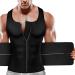 Mayboom Men's Sauna Vest for Weight Loss | Body Shaper Sweat Vest Faja Para Hombre | Black, Plus Size, Two Belt | Large - Buy Online on GoSupps.com