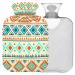 Naanle ethnic geometric hot water bottle with reference warm and cold therapy Transparent hot water bottle 2l large hot hot water bottle for bed hand feet heat pain relief