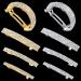 8 Pieces Rhinestone Hair Clips Crystal Bridal Rhinestone Barrettes Small Semicircle Silver Barrettes Metal Bling Hair Barrette Spring Hair Grip Clips Ponytail Holder Hair Accessories for Women Girls