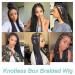 Humistwbiu Full Double Lace Front Box Braid Wig 36 Inch for African American Women - Lightweight Synthetic Hand Braided Wig with Baby Hair - Japan-made - Black (1B) - Buy Online on GoSupps.com