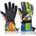 Ski Gloves,RunRRIn Winter Warmest Waterproof and Breathable Snow Gloves for Mens,Womens,Ladies and Kids Skiing,Snowboarding XL(Fits Mens'Size) Grey