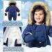 Milkiwai Newborn Baby Hooded Snowsuit | Unisex Winter Rompers with Fleece Lining and Detachable Gloves - Blue 73 - Buy Online on GoSupps.com