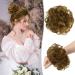 RUWISS INFORMANTABLE HARD PART 100% REAL HAIR ROSE DOTT FOR WOMES REAL HAIR SCRUNCHIES TOCK HARD SHORT LACE BUN BUN Extension (reddish brown with warm blonde highlights) 1 piece (Pack with 1) Red -brown with warm blonde stems